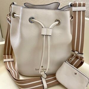 Kate Spade White and Tan Shoulder Bag